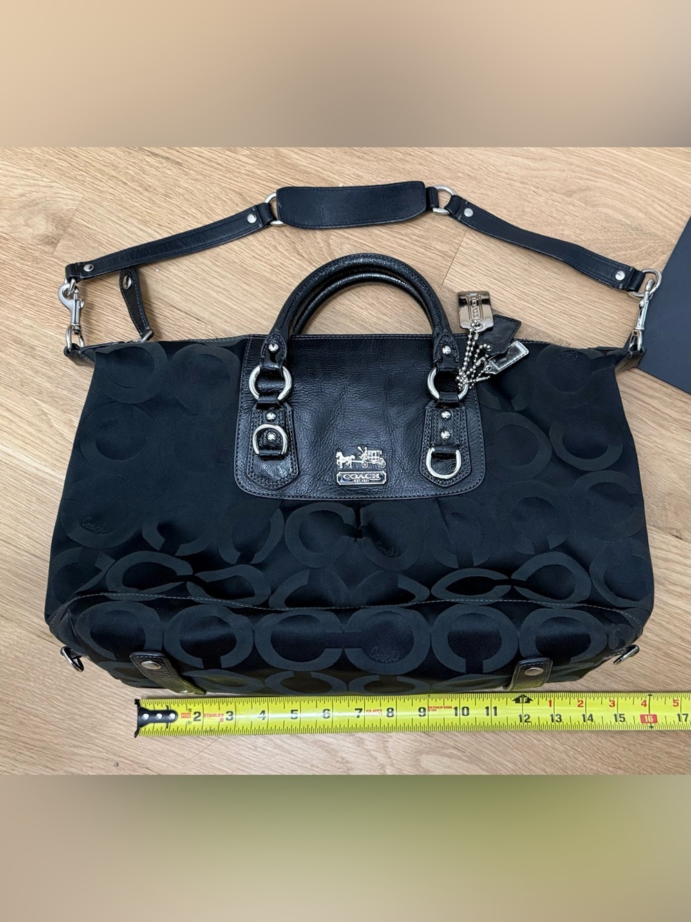 Coach Madison Op Art Sabrina Satchel & Convertible Shoulder Strap - Picture 10 of 15
